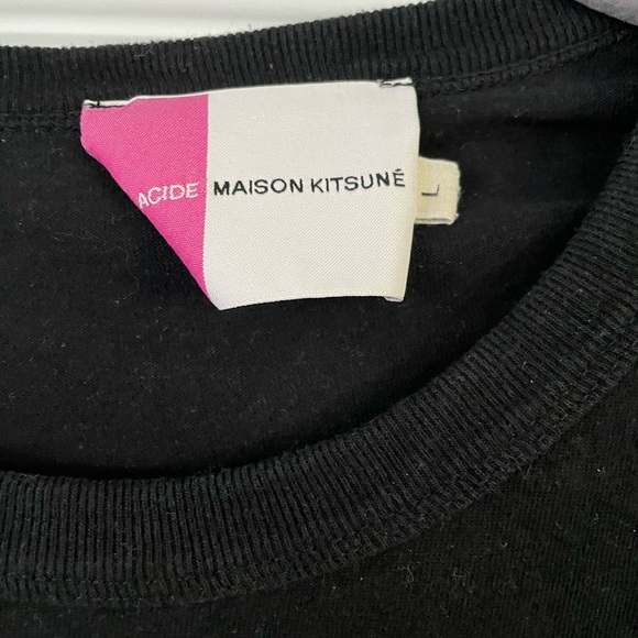 Black Maison Kitsune T Shirt - Picture 3 of 3